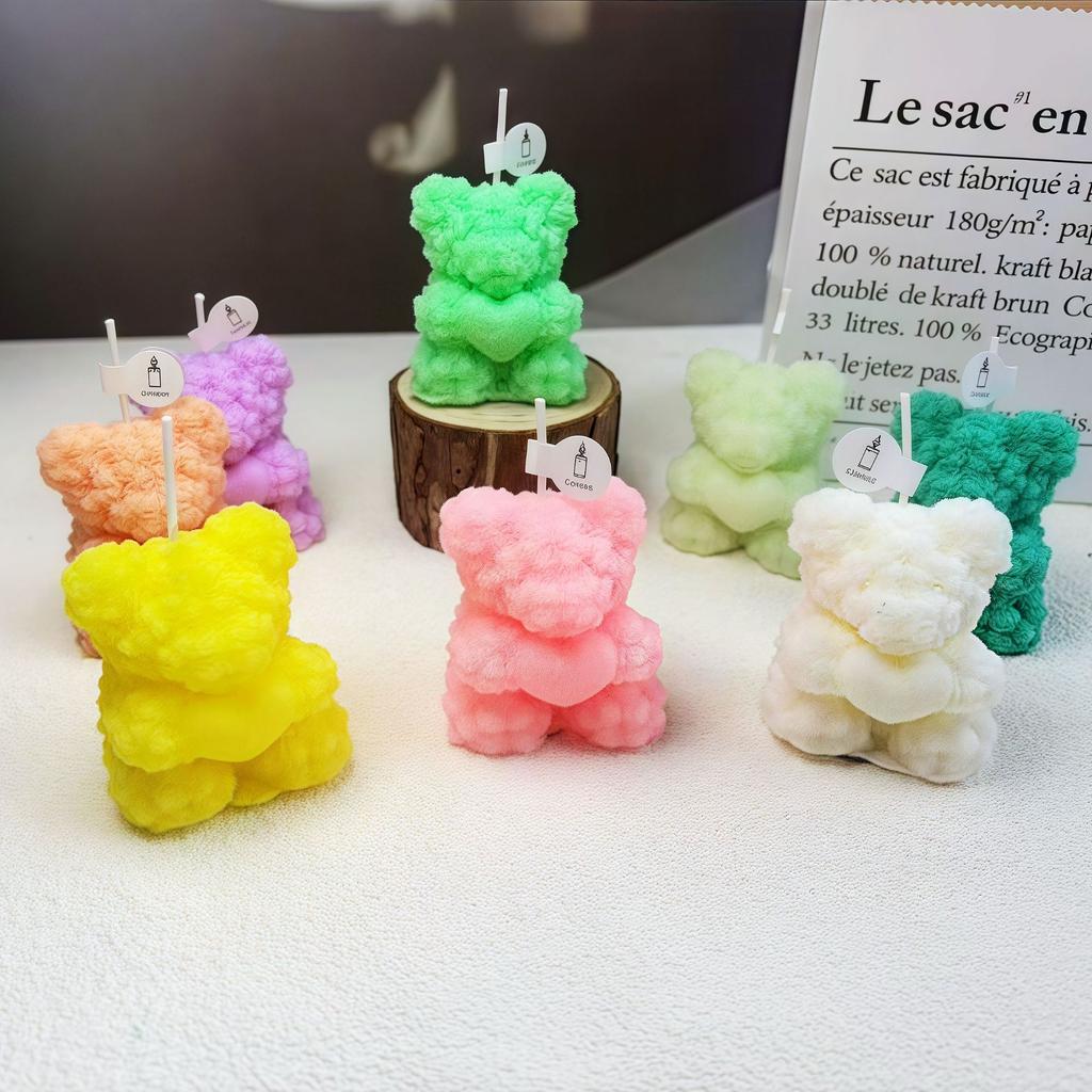 Valentine's Day Rose Bear, Aromatherapy Candles, Ornaments, Wedding Party, Atmosphere, Home Decoration, Gift to Goddess, Styling Candles