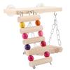 3pcs Wooden Parrot Squirrel Bird Toy Springboard Swing Ladder Cage Accessories