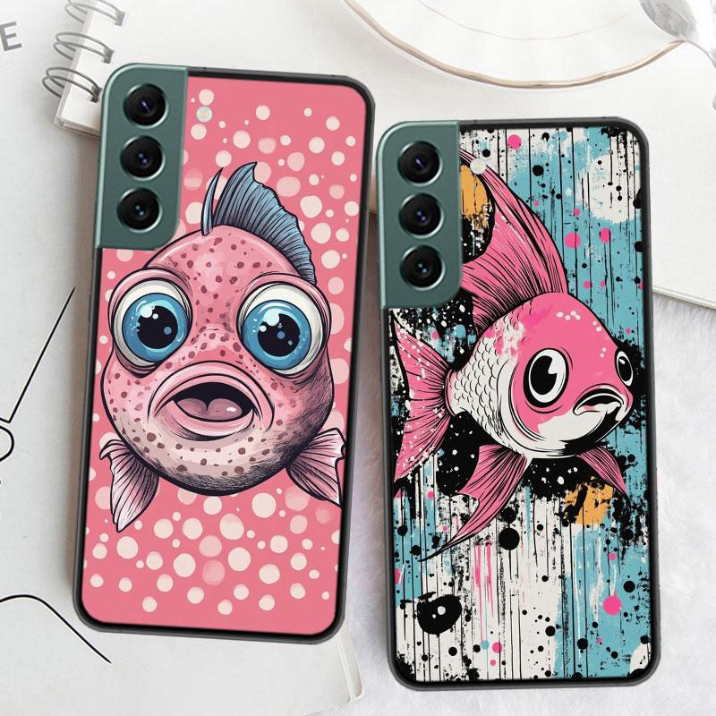 Pop Art Drawing Ideas Fish Phone Case For Samsung Galaxy S22 S25 Ultra S21 S10 Plus S26 Edge S20 S23 S24 FE Cover Silicone S