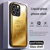 Gold Bar Pattern Tempered Glass Phone Case Suitable for iPhone 17 16 15 14 13 12 11 Pro/Max/Plus Anti Drop and Shockproof