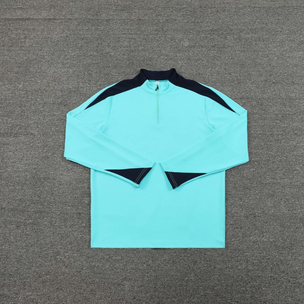 Cross-border Half-pull Long-sleeved Football Jersey Set Printed Adult Jersey Spring Autumn and Winter Long-sleeved Training Jersey Sportswear Jacket