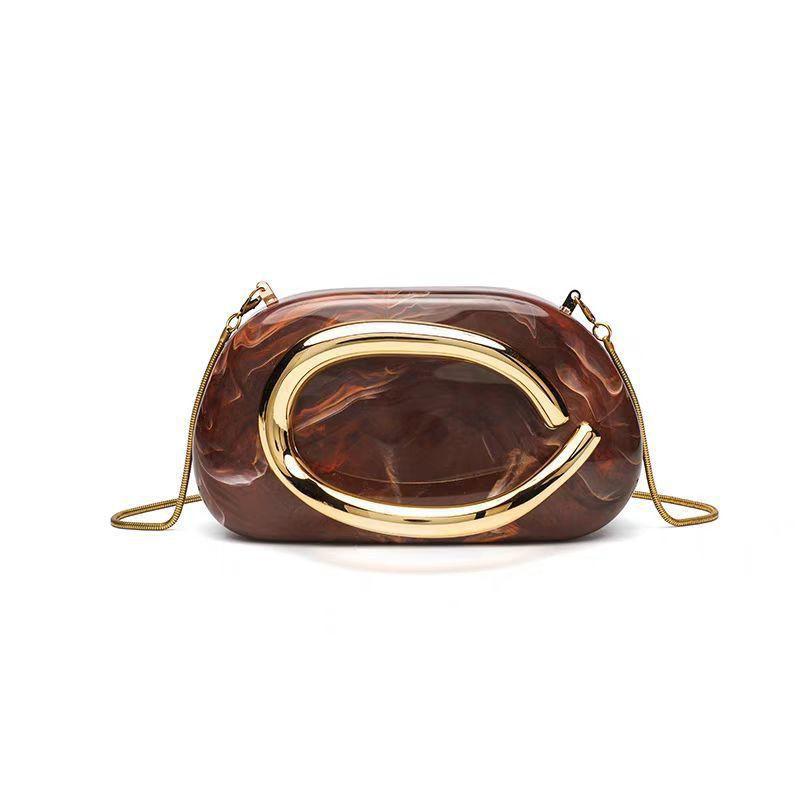 

Women s Bag 2025 New Jade Special-shaped Shell Acrylic Fashionable Dinner Clutch Cross-body