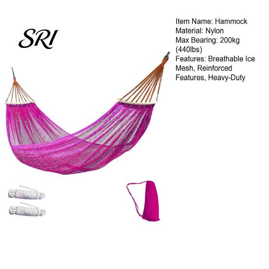 Reinforced Traction Rope Hammock with Breathable Ice Mesh Design Double Load Comfortable Outdoor Swing Bearing 200kg Anti-rollover Skin-friendly