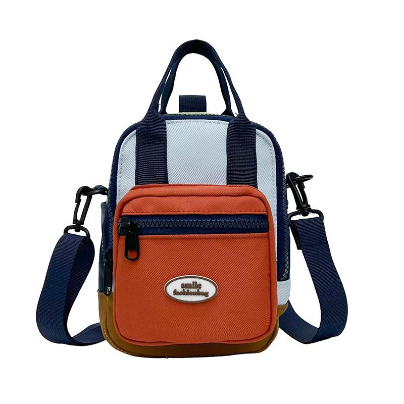 Mini small backpack women's 2025 new contrasting color shoulder bag shopping out high value mobile phone bag cute messenger bag