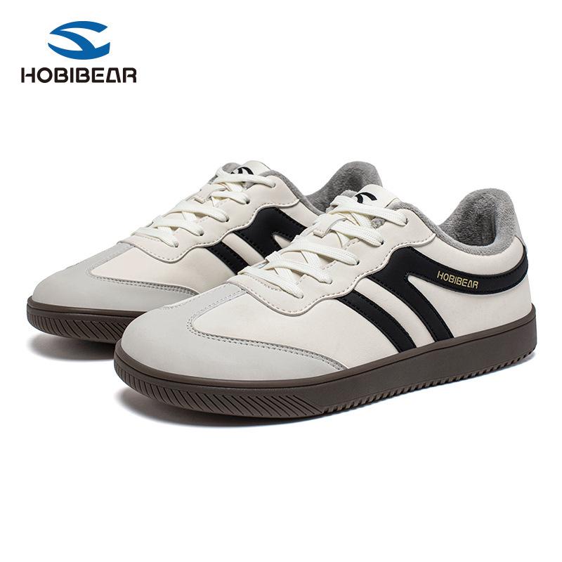 HOBIBEAR Wide-Toe Fleece-Lined Winter Sports Shoes, Double Cotton Casual Shoes for Men & Women. Warm German Training Footwear. 39