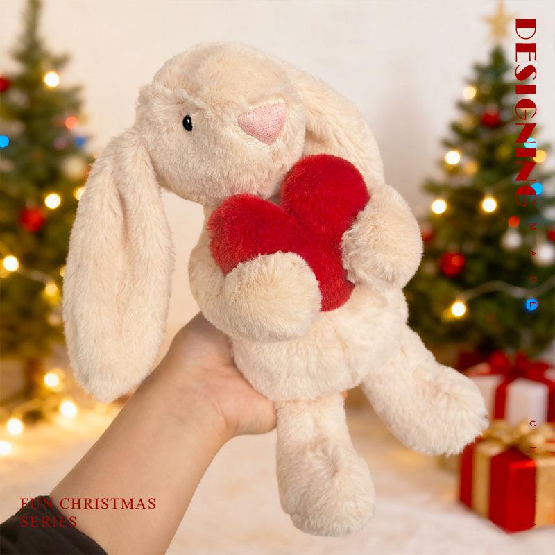Cute Floppy Ear Rabbit Plush Toy Soft Stuffed Animal Doll for Gift Machine Claw Game Prizes Valentines Day Present
