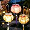 Retro Style Decorative Lantern Spring Festival DIY Material Kit, Light Up Handmade Persimmon Shaped Traditional Oriental Craft Kit with Tassel