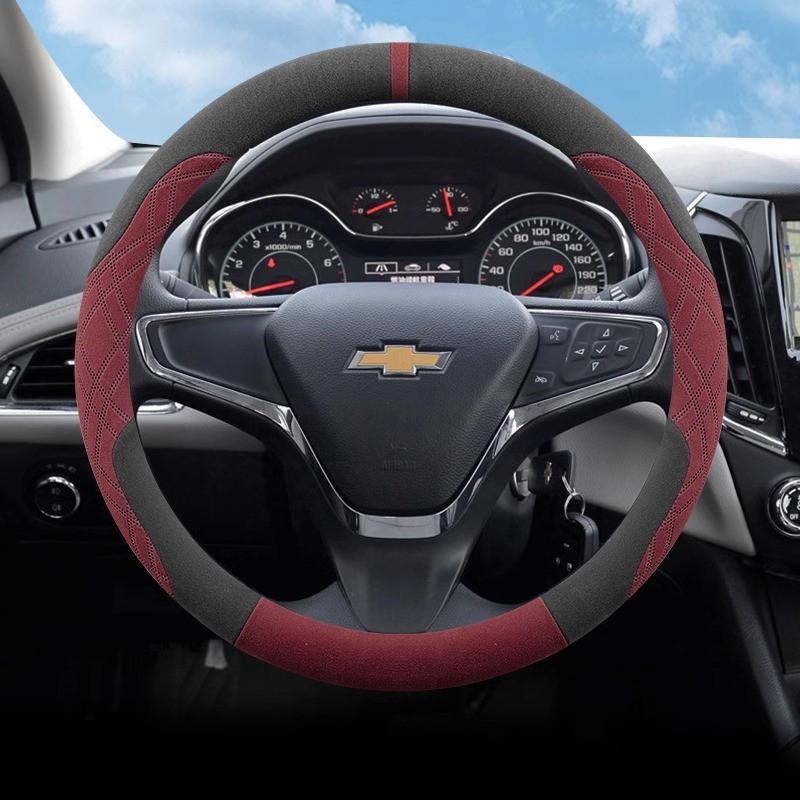 Universal Steering Wheel Cover Chevrolet Cruze Trax Cavalier Sail Equinox Malibu Microfiber Suede Sport Style