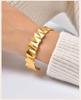 Stylish Wave Cuff Bangle for Women, Chunky Stainless Steel Gold Plated Bangle Bracelets Adjustable Accessories
