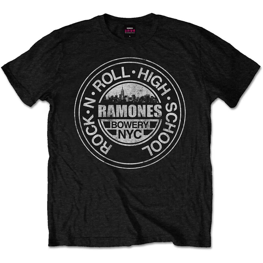 Ramones Unisex Tshirt Rock N Roll High School Bowery Nyc S