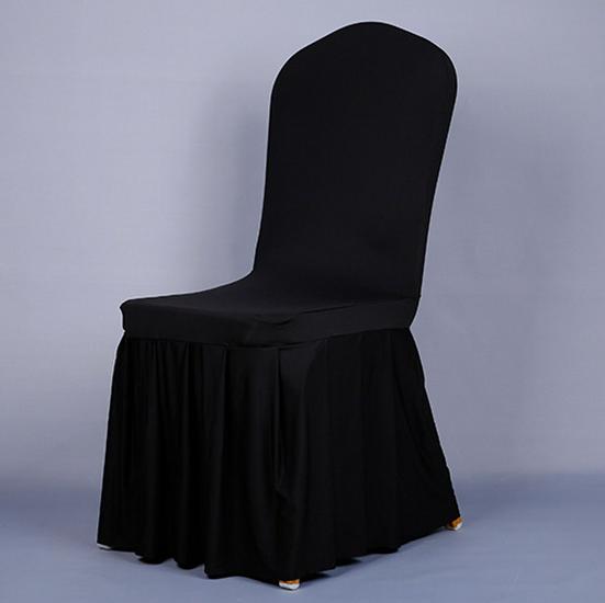 Pleated Elastic Chair Cover for Weddings, Restaurants, and Banquets