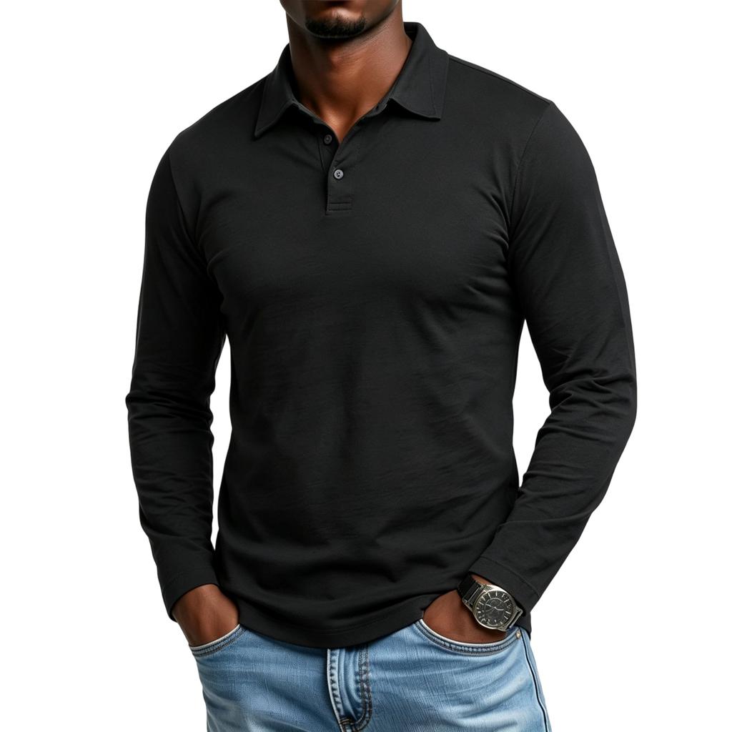 Men's Long Sleeve Color Shirt for Outdoor Casual Wear