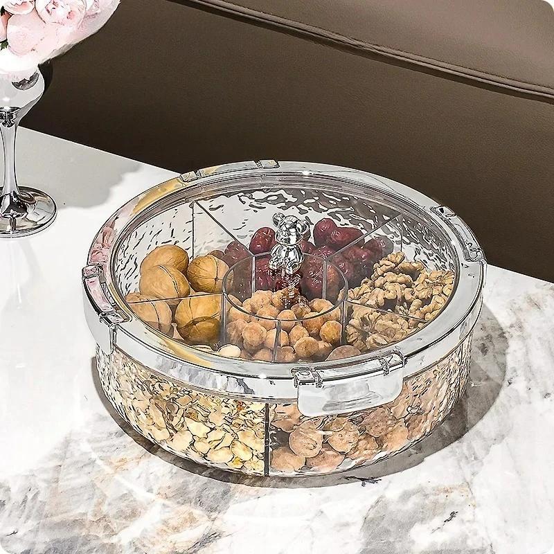 

Ripple Seal Snack Box Compartment Food Storage Tray Dried Fruit Snack Tray Snacks Nuts Storage Box Dried Fruit Tray серебряный