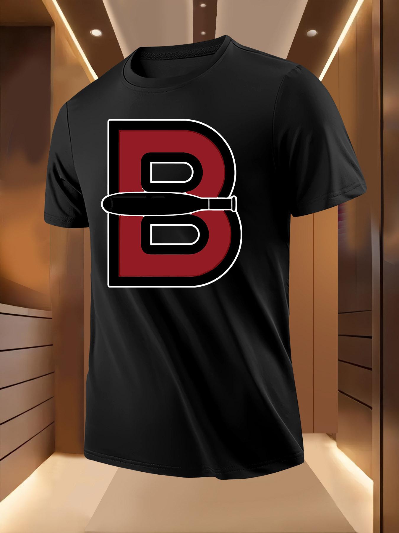 Summer Tshirt with Bold B and Bullet Print XL