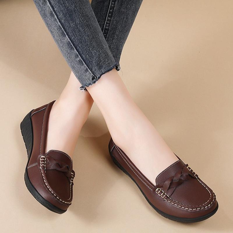 Women Shoes Soft Leather Women's Loafer New Flat Heeled Women's Singles Shoes for The Summer of2025 Nurse Shoes Zapatos De Mujer