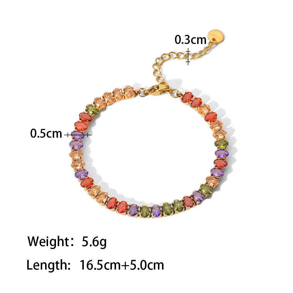 Yori Stainless Steel Cubic Zirconia Bracelet Waterproof Hypoallergenic Summer Seaside Beach Trendy Jewelry