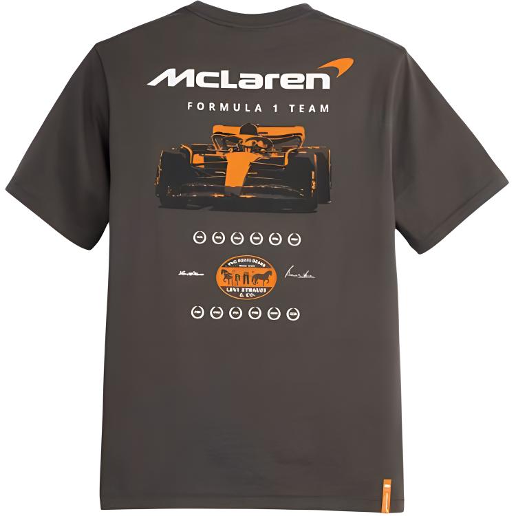 Levis McLaren Racing Kollaboration McLaren Buchstaben Grafikdruck Lässiges Rundhals Kurzarm T-Shirt Herren Oberteile A89910001