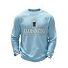 Men Crewneck Long Sleeve Text Front Pullover Casual Knit Top Lightweight Holiday Themed Sweatshirt