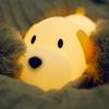 Dog LED Night Light Touch Sensor 2 Colors Dimmable Timer Rechargeable Silicone Puppy Lamp for Children Baby Toy Christmas Gift