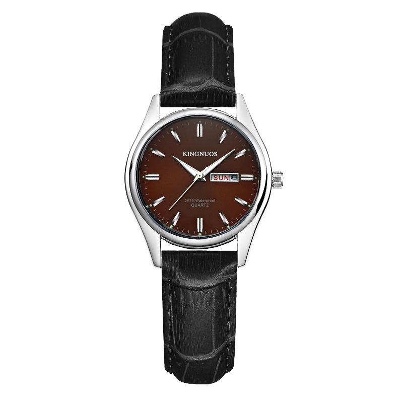 Top Brand Fashion Women's Watch Waterproof Luminous Watch Diamond Pointed Glass Double Calendar Trendy Casual Watch