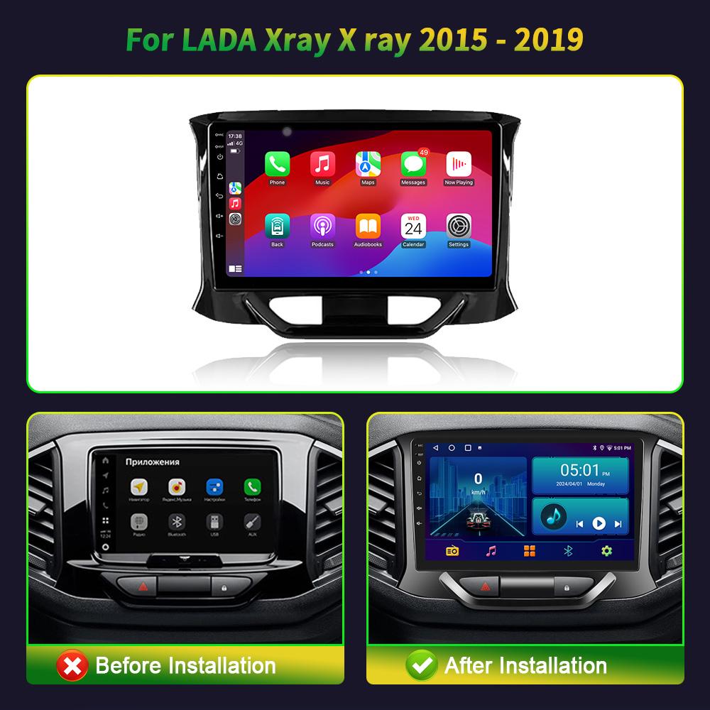 Android 13 Wireless CarPlay Auto Car Radio For LADA Xray X-ray 2015-2019 Multimedia 4G WIFI GPS Navigation Screen