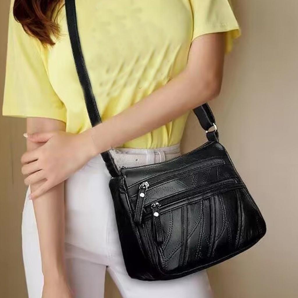 Pu Leather Crossbody Bag For Women Small Shoulder Purse With Zipper Closure For Daily Use