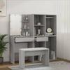 Vidaxl Dressing Table Set with LED Lighting, Sonoma Oak Grey