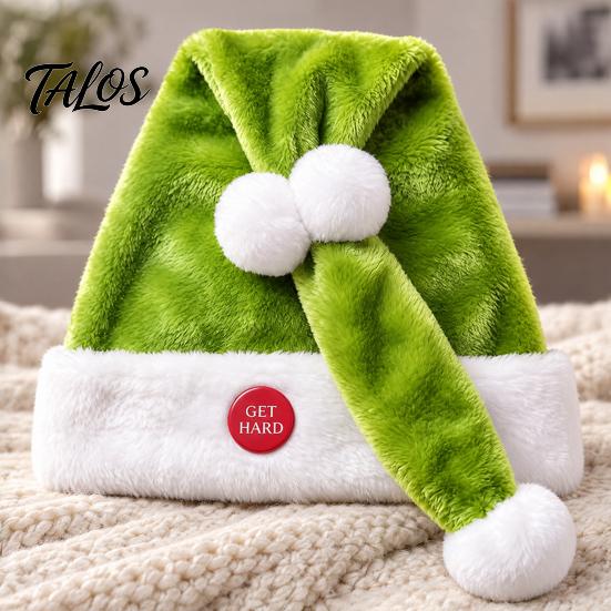 Quirky Christmas Sweater Party Hat Animated Naughty Santa Hat, Funny Dancing Button Activated Dynamic Holiday Costume Decoration Movement Soft
