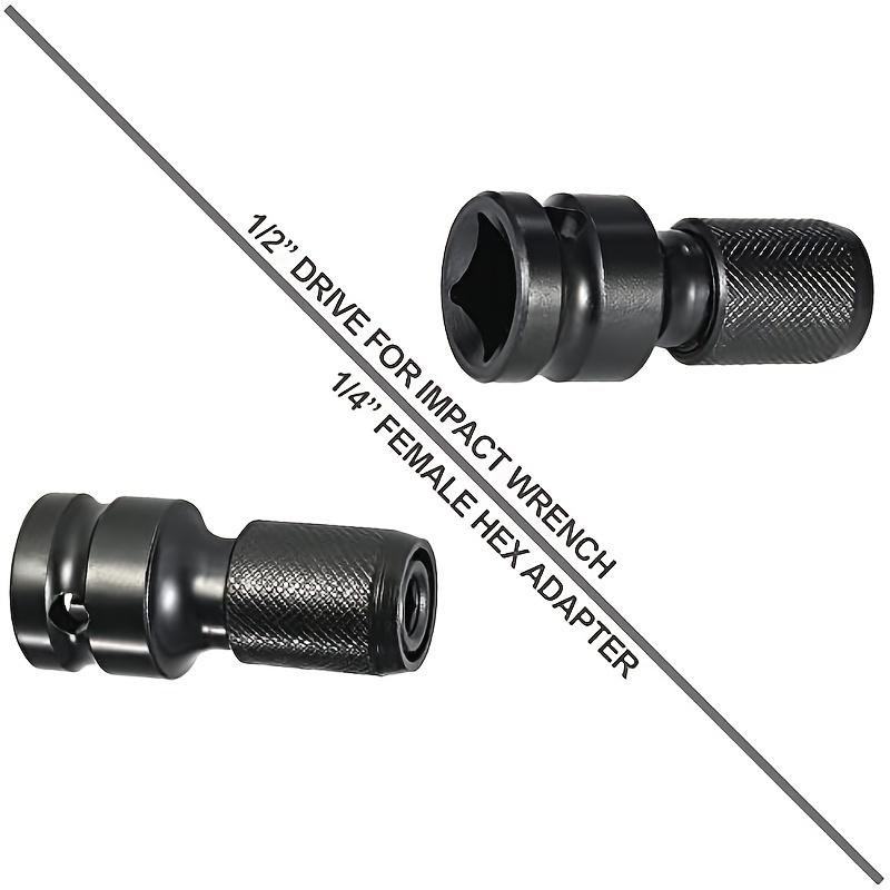 Quick Release 1/2-Inch Square Drive To 1/4-Inch Hex Female Socket Adapter Converter Chuck Adaptor for Impact and Ratchet Wrenche