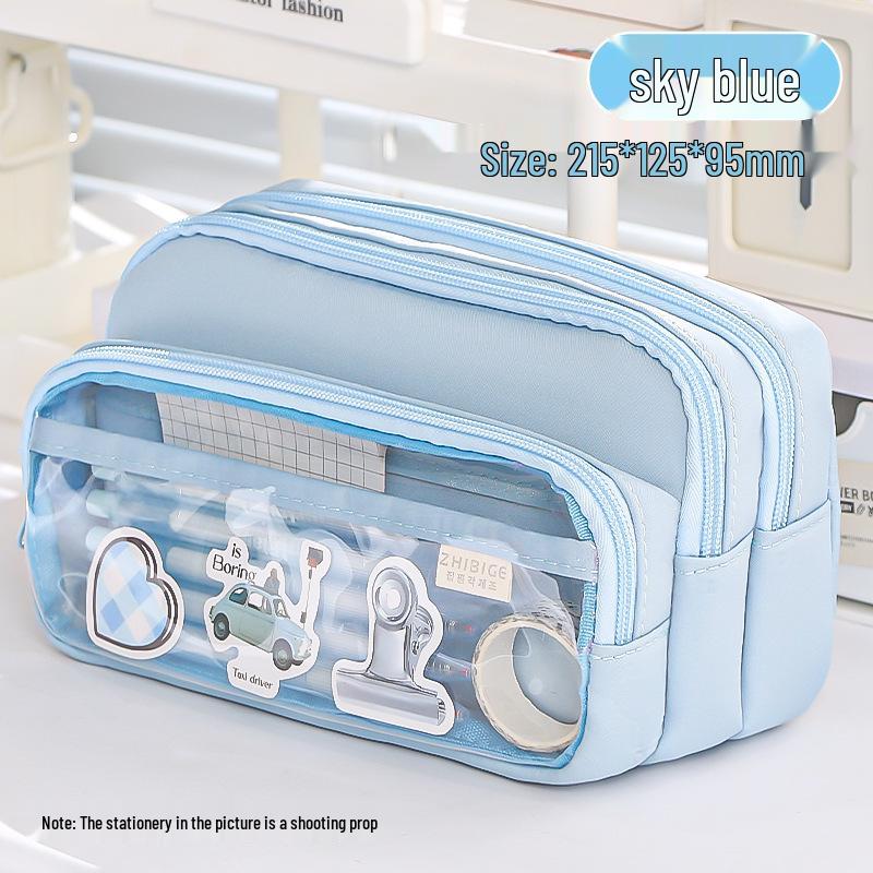 

Elegant Transparent Pencil Case: High-Value, Unique Design, Large Capacity, Light Luxury Feel