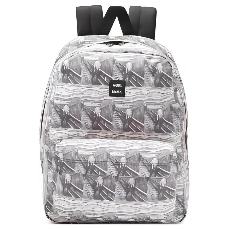 

Vans MOMA Old Skool Collaboration Polyester Backpack Regular Unisex Gray White Vans VN0A3I6R1UB1
