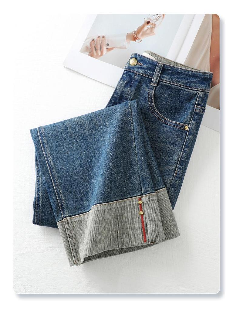 Damskie dżinsy z podwinięciem, wąskie i z szerokimi nogawkami: Wiosna/Jesień 2025 Styl Retro