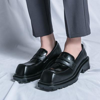 Fashion Black Casual Men's Loafers Designer Fashion Style Classic Black Leisure Business and Office High Quality Derby Leather Shoes
