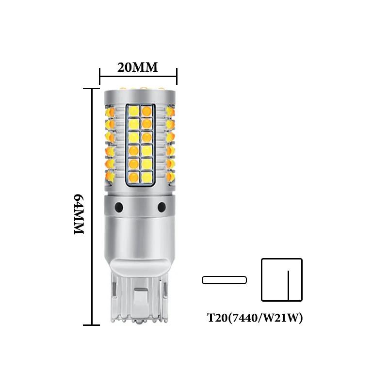 2PCS 1156 BAU15S 7440 3156 PY21W LED turn signal Dual color T20 BA15S P21W Signal light DRL Driving lights