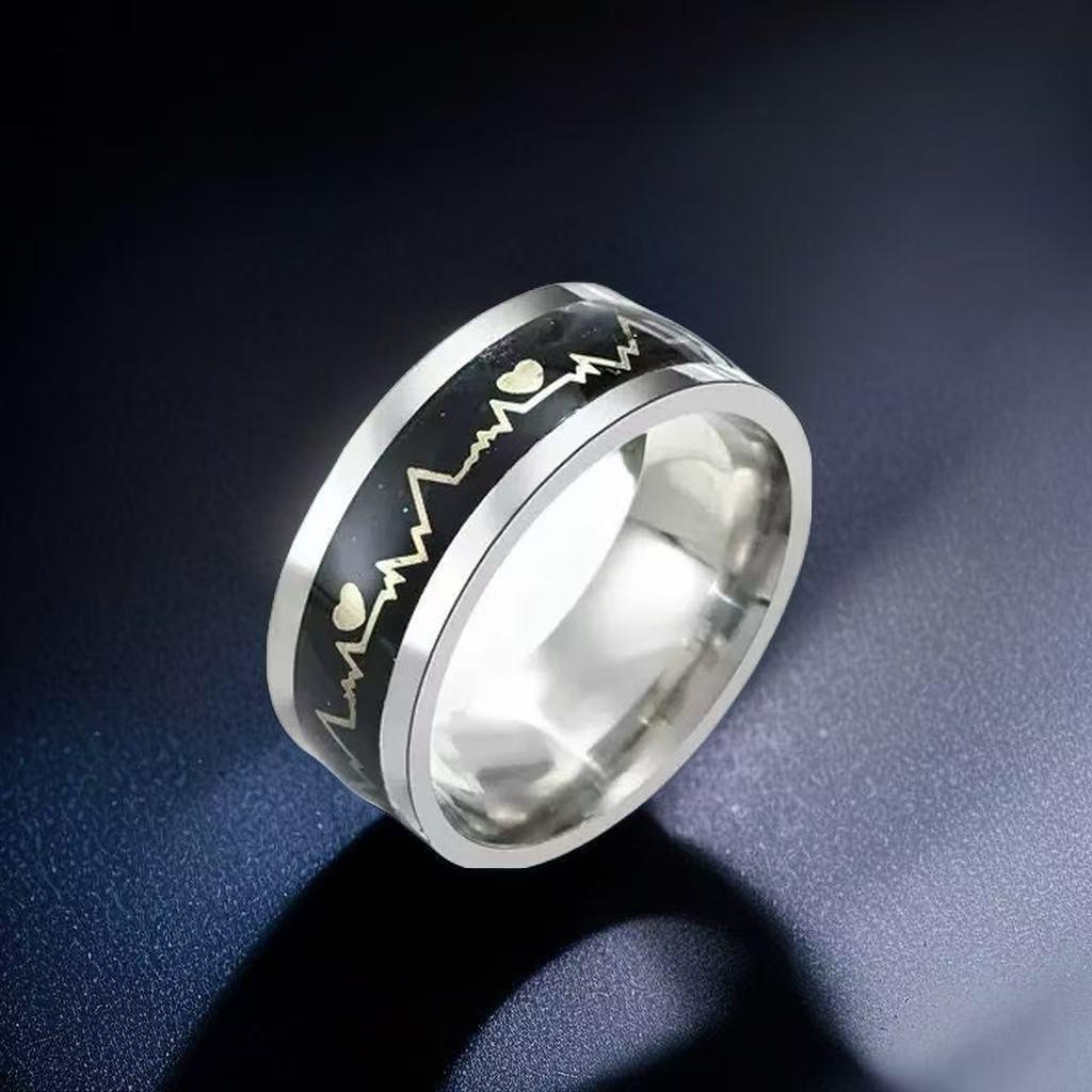 

Мужское кольцо из нержавеющей стали и титана в холодном стиле, 8 мм - Устойчивое к выцветанию, Нишевый дизайн Size 11