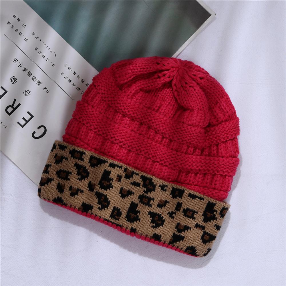 Beanie Hat For Women Men Winter Hat Knitted Autumn Leopard Hat Outdoor Crochet Warm Bonnet Cap Female Hats For Girl Hat