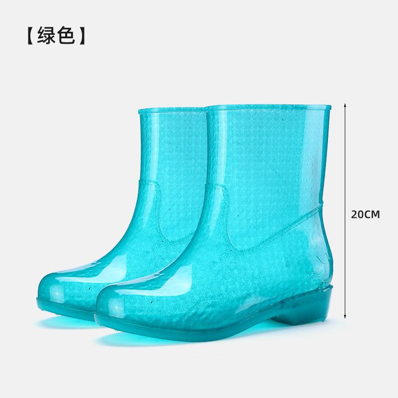 No lining quick-drying rain shoes women's short non-slip water shoes outer wear short rain shoes adult no mesh rain boots rubber shoes