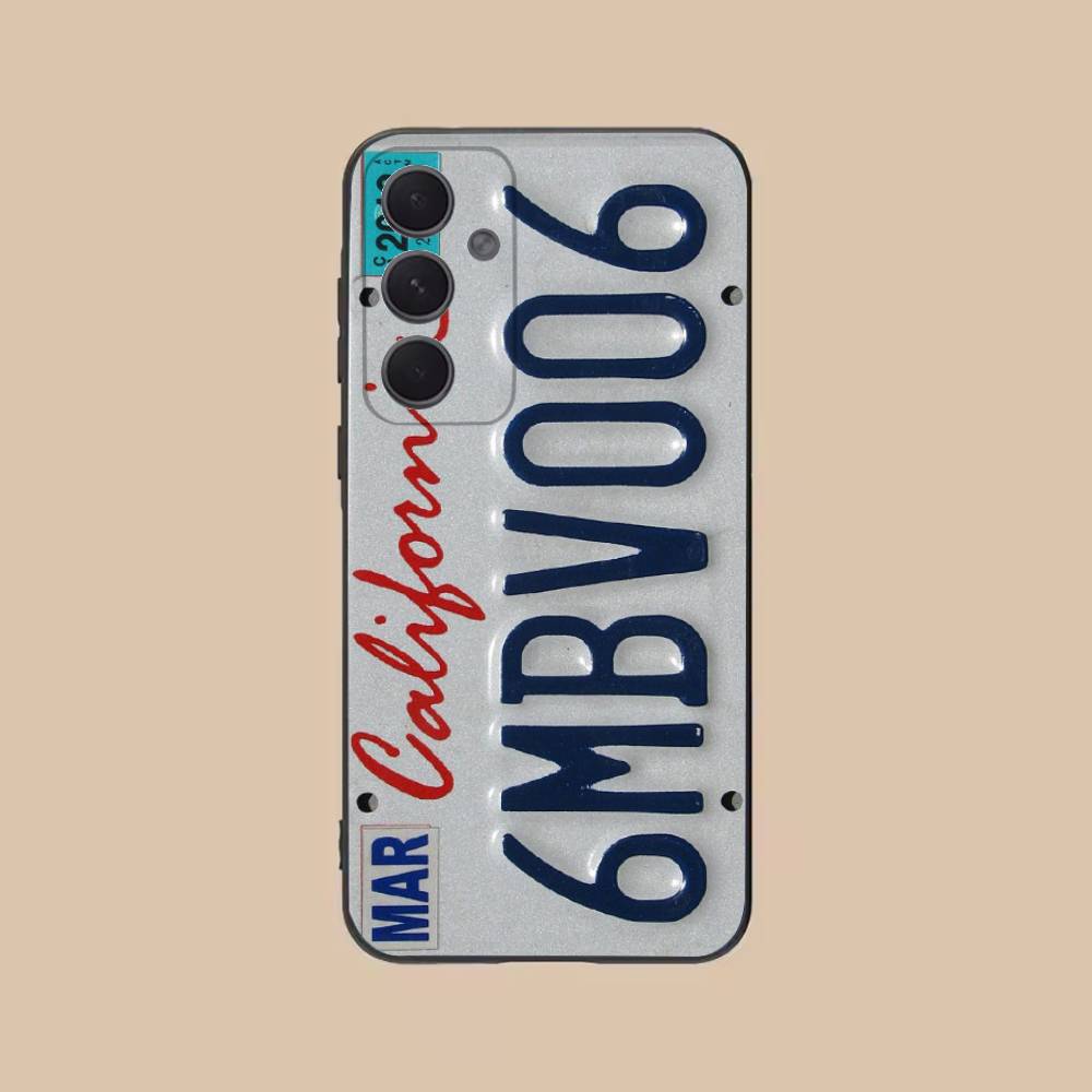 

License Plate Phone Case For Samsung S25,24,21,22,23,20,S30,Ultra,Plus,Fe,Lite,Note,5G Black Soft SamsungS21FE