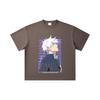 260 GSM Double Yarn 32 Count 100% Cotton Jujutsu Kaisen V28 Gojo Print Unisex Heavy Cotton T Shirt