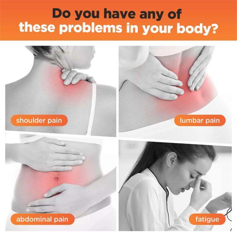 Portable Heating Pad Heated Lumbar Belt with Infrare Light Therapy and Vibrations for Office Worker and Athletes