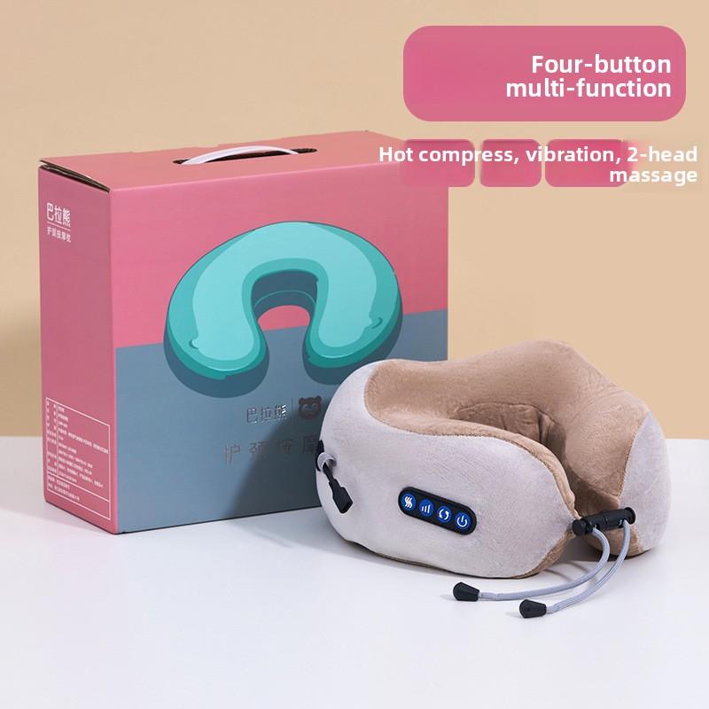 Shoulder and Neck Massage Pillow Household Multifunctional Heating Neck Protector Vibration Kneading Shawl Massager Travel Massage Pillow