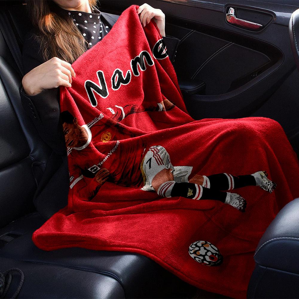 Cristiano Ronaldo Soccer Player Action Scene Four Seasons Blanket Customized With Your Name Lightweight And Warm Perfect Gift For Home Office Camping