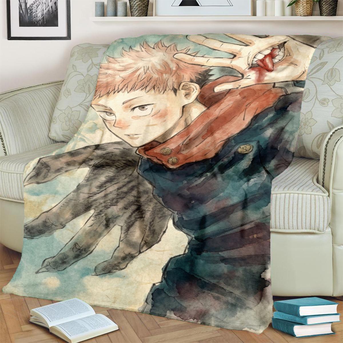 

Cozy Jujutsu Kaisen Print Blanket Warm Flannel for Bedrooms, Sofas, Beds, Chairs, Picnics, Travel 75x90cm