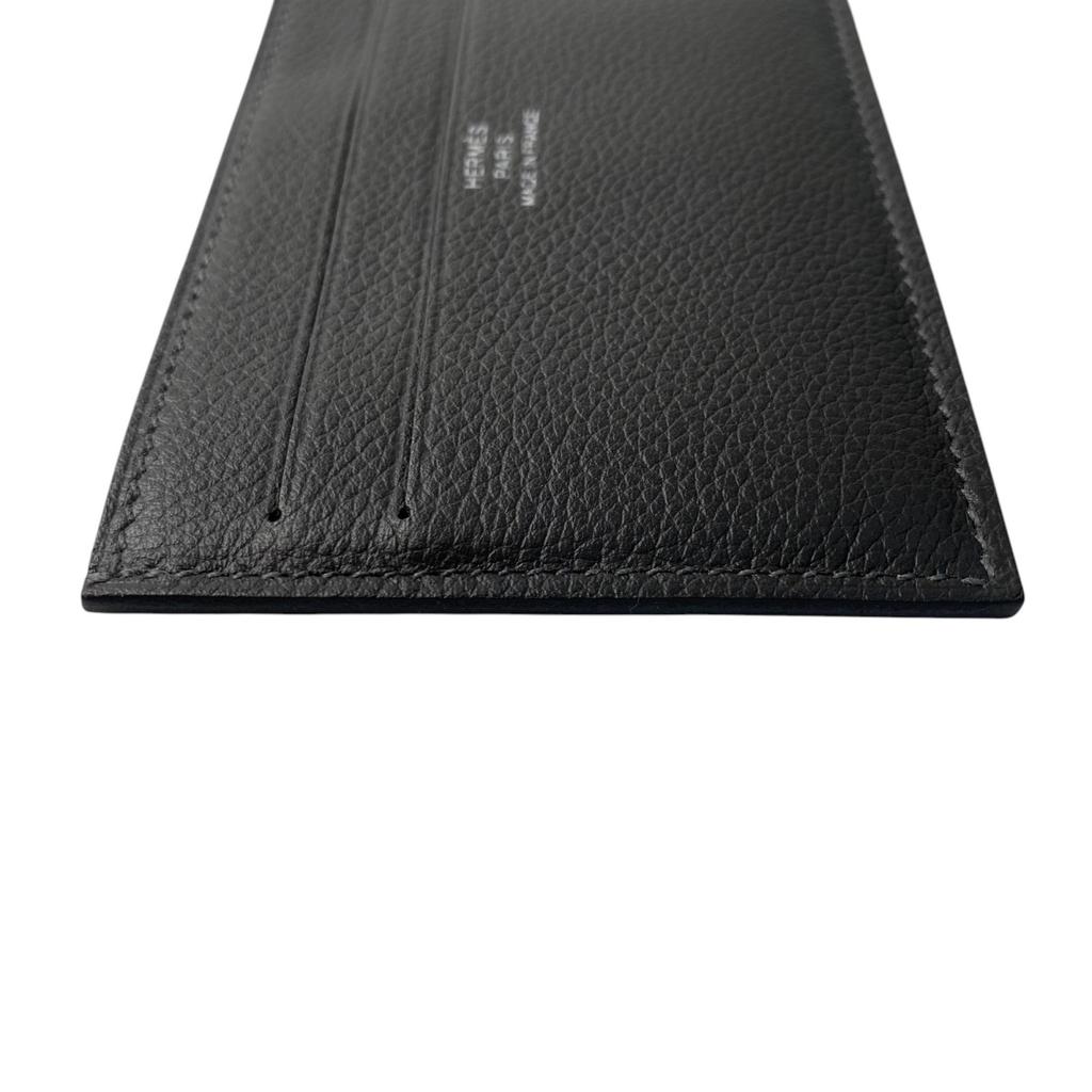Used HERMESCard Case Black Leather Women