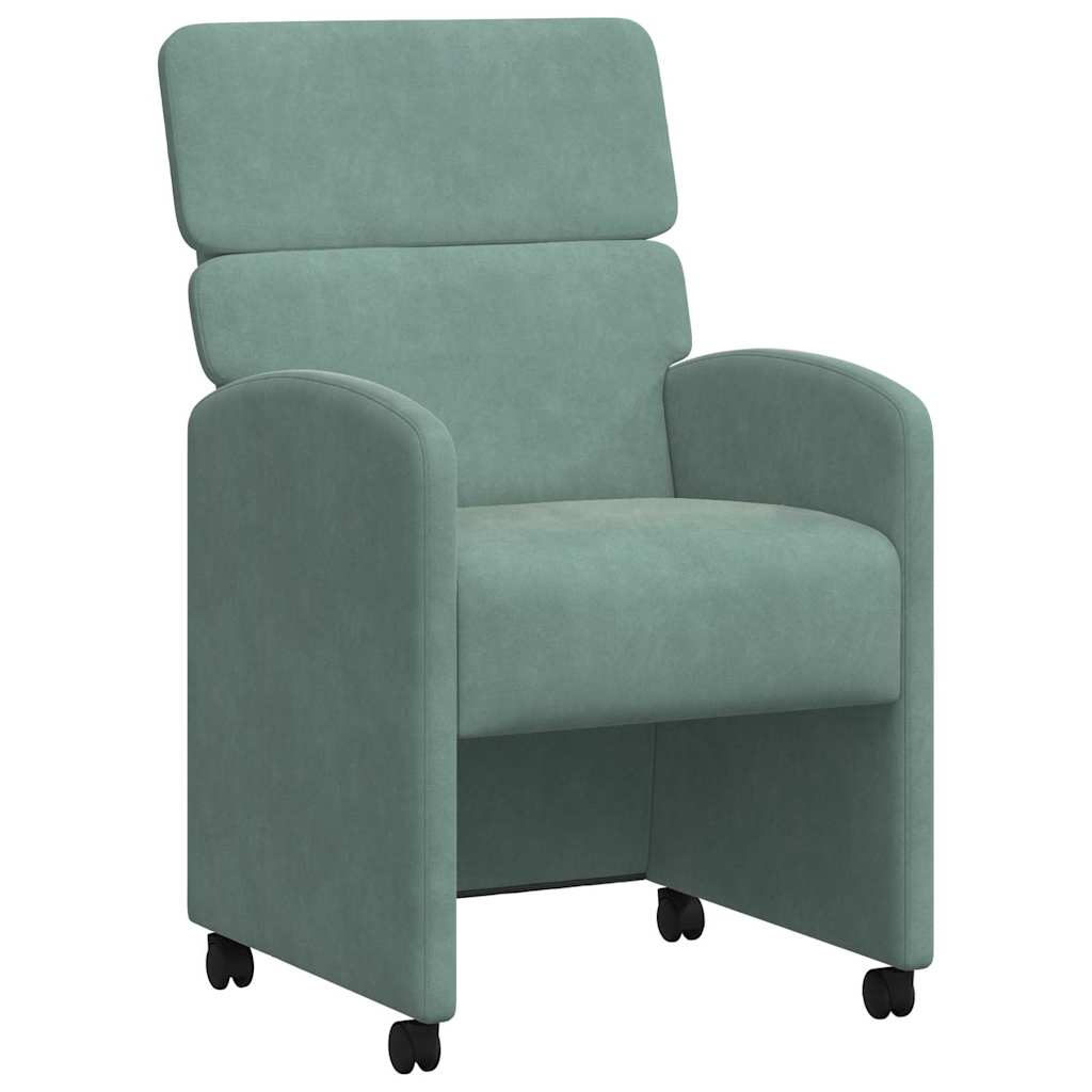 Dining Chairs with Casters 2 pcs Teal 58 x 65 x 98 cm Velvet