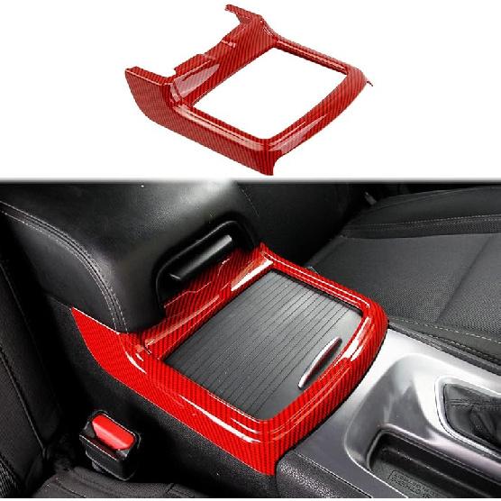 Red Carbon Fiber Cup Holder Cover Trim Decor Sticker for Dodge Charger 2015-2021/ Chrysler 300 2015-2021