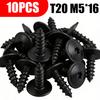T20 Torx Head Screw M5x16 Car Engine Undertray Splash Shield Guard Bolts Auto Bumper Metal Retainer Fastener for VW Golf Passat