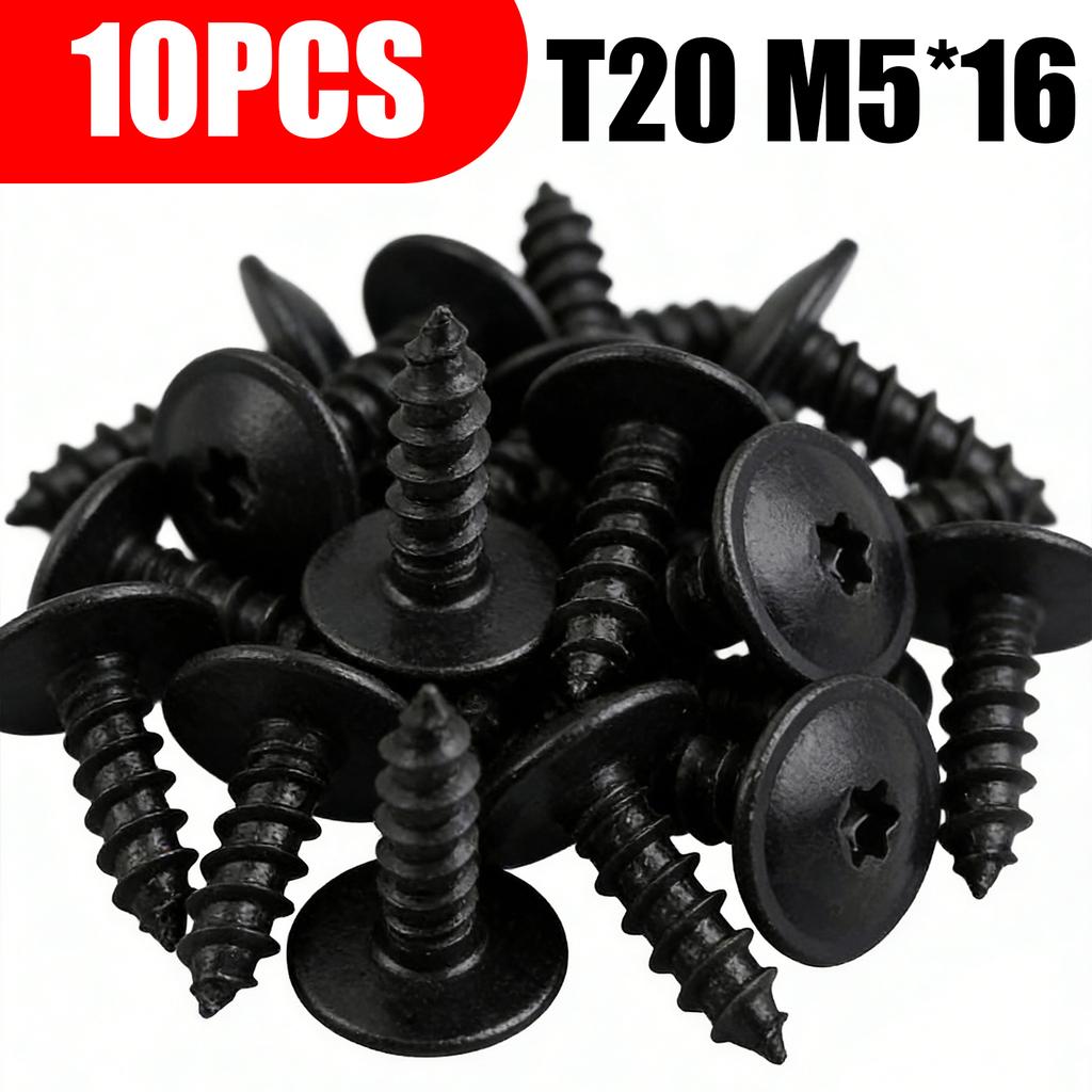 T20 Torx Head Screw M5x16 Car Engine Undertray Splash Shield Guard Bolts Auto Bumper Metal Retainer Fastener for VW Golf Passat