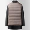 Wool-stitched Double-sided Nylon Wool Coat for Men, Autumn and Winter Down-lined Anti-cold Woolen Coat
