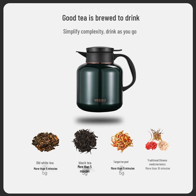 MEIISEO 2L 316 Stainless Steel Insulated Stewing Teapot